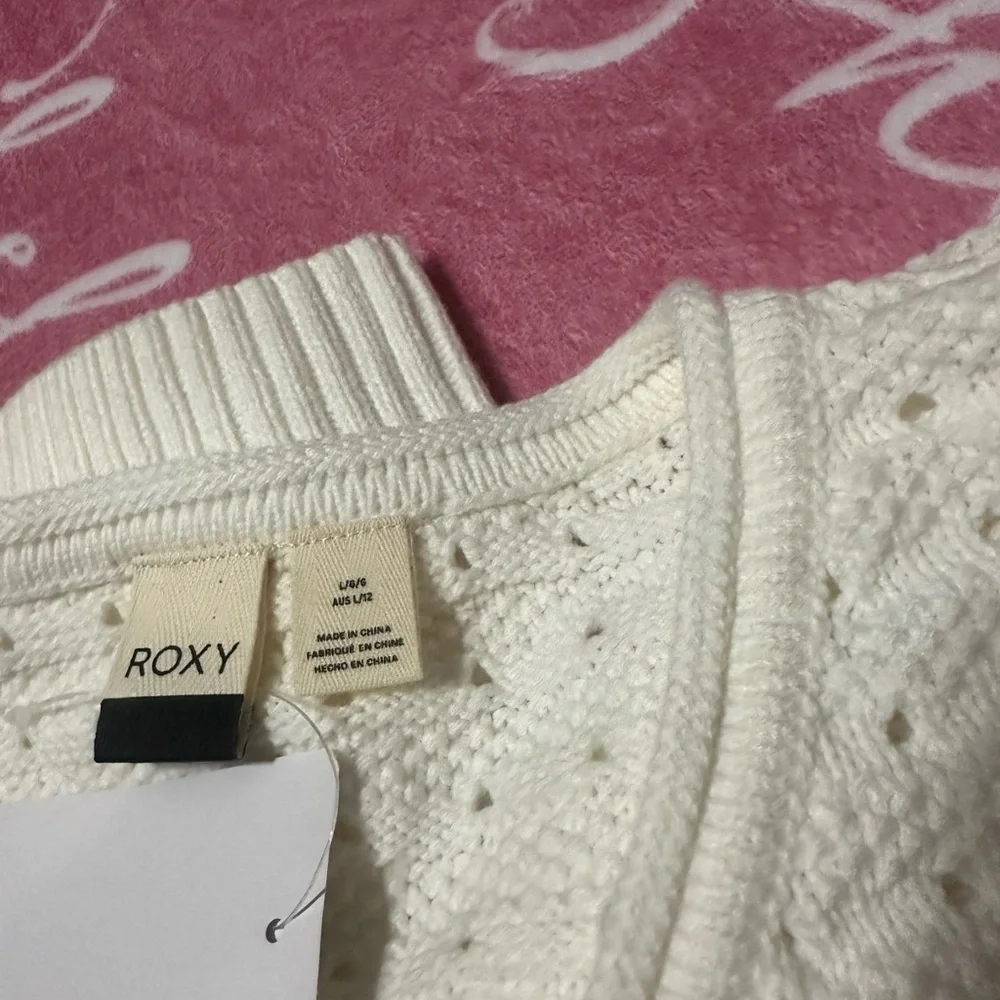 NWT Roxy White Sweater Large - Picture 3 of 13